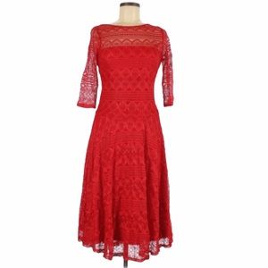 Signature by Sangria Red Fit and Flare Dress